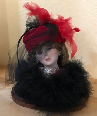 Artist Boudoir Composition Doll Head Shoulder Bust Victorian Lady Handmade Ooak