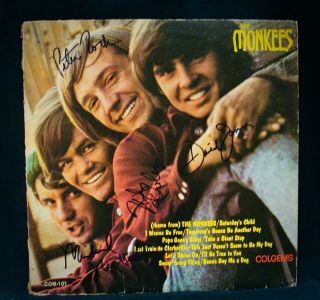 The Monkees Autographed The Monkees Album By Davy Jones - Mickey - Mike & Peter Tork