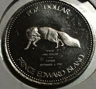 1980 Summerside Pei Fox Dollar Token,  Pe6 Uncirculated