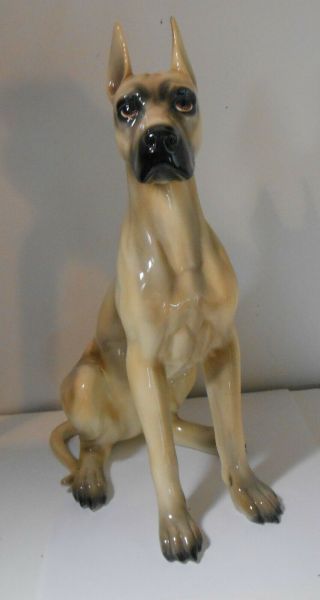 Most Large Vintage Great Dane Dog Figurine Will George Pottery
