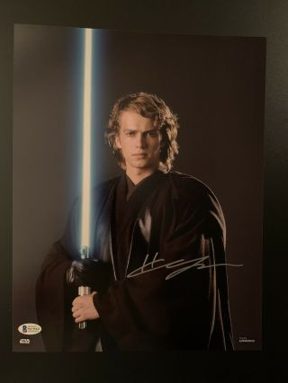 Hayden Christensen Signed 11x14 Star Wars Beckett Witness Bas Anakin Darth Vader