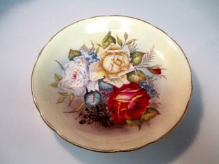 VINTAGE AYNSLEY SIGNED J.  A.  BAILEY SAUCER ONLY WITH ROSES DESIGN 2