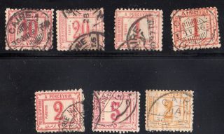 Egypt 1884 - 8 Postage Dues Sg D57 - D60,  D67,  D69 Cat.  Value £185