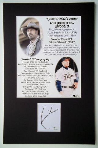 Kevin Costner Signed Photo Display Open Range For Love Of The Game /25 Gai