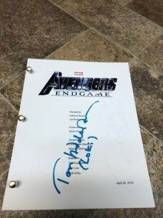 Tom Hiddleston Avengers End Game Loki Signed Autographed Full Movie Script