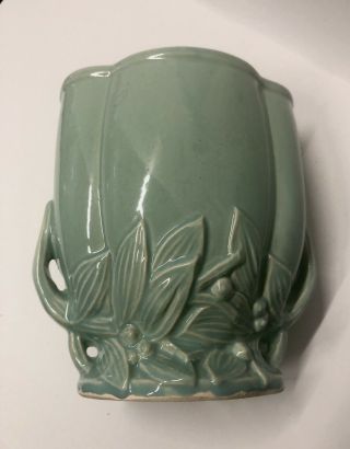 Vintage Matte Green Mcoy Mc Coy Pottery Vase