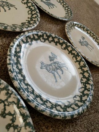 (6) Tienshan Folk Craft Moose Country Dinner Plate 2 Bear 1 Moose 3 Wolf 3