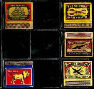 Egypt Collectables Lot 5 Advertising Match Books Lot 33