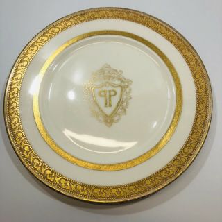 The Plaza Hotel Lamberton Scammell China Plate Nathan Strauss & Sons Gold 11 In