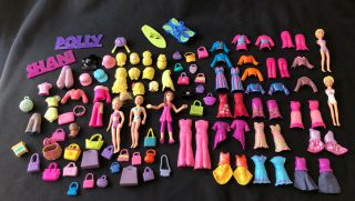 Polly Pocket Quik - Clik Magnetic Clothes Traditional Polly Pocket Purse Wig Dolls