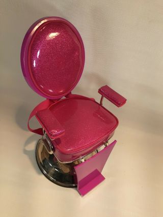 American Girl Doll Styling Pink Glitter Salon Chair Beauty Barber Shop X1