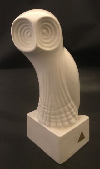 Vintage Royal Dux White Porcelain Owl Figurine 7 " Mid - Century