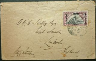 Iraq British Occupation Postal Cover W/ 3a Rate From Baghdad To Lincoln,  England