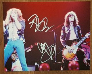 Led Zeppelin Robert Plant Jimmy Page Org Hand Signed Autographed Photo