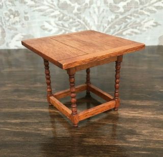 1/12 Dollhouse Miniature Colonial Square Oak Table