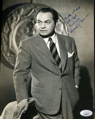 Edward G Robinson Jsa Signed 8x10 Photo Autograph