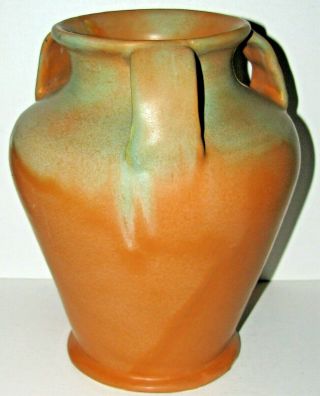 Large Vintage Arts & Crafts Three Handle Pottery Vase Possibly Muncie