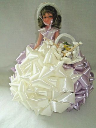 Lavender Purple Amethyst Boudoir Doll Ooak Sasheen Ribbon Dress Bow Maker 1970s