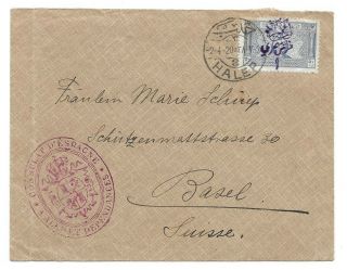 Arab Kingdom Government Syria 1920 Cover To Switzerland Franked 1p On 50p