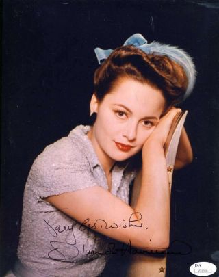 Olivia De Havilland Jsa Cert Hand Signed 8x10 Photo Autograph Authentic