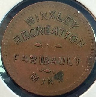 Faribault,  Minnesota Winkley Recreation 5¢ Trade Token