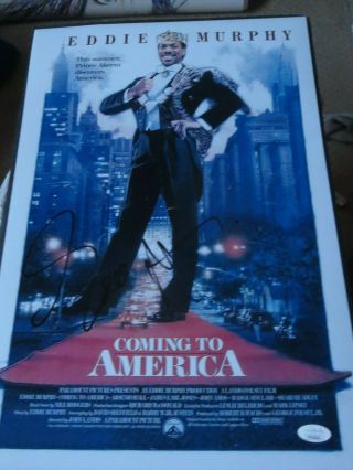 Eddie Murphy Signed Coming To America 12x18 Movie Poster Photo Jsa Authenticated