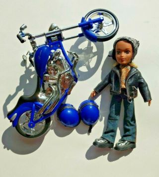 Bratz Boyz Cade Doll Motorcycle Style W/ Leather Jacket,  Outfit And Accessories