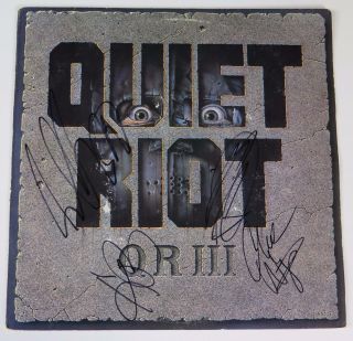 Kevin Dubrow Quiet Riot Signed Autograph " Qr Iii " Vinyl Album Record Lp By All 4