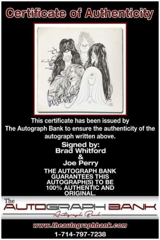 Aerosmith Brad Whitford & Joe Perry authentic signed album |CERT A0019 2