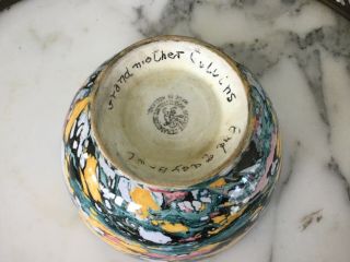 Antique Societe Ceramique Maestricht Holland Marbled End Of Day Rice Bowl