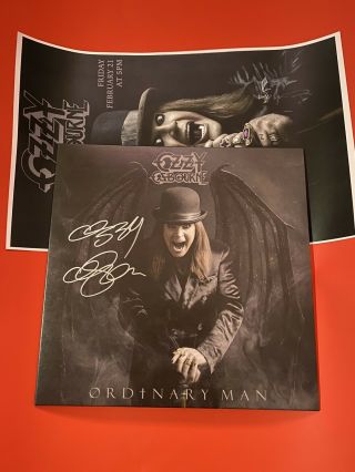 Ozzy Osbourne Signed Autograph Ordinary Man Vinyl,  Event Poster
