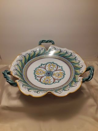 Rare G.  P.  Deruta Hand Painted 14 " Serving/display Bowl Made In Italy