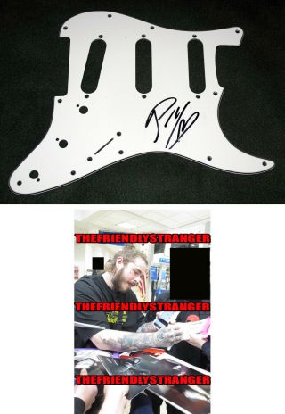 Post Malone Signed Autographed Guitar Pickguard - Exact Proof - Rockstar