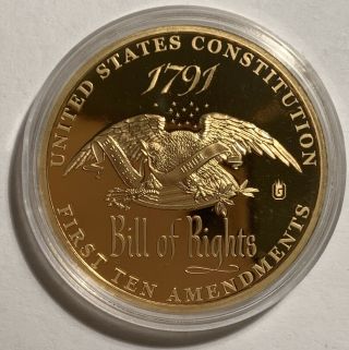 Us Constitution,  Bill Of Rights,  40 Mm,  Proof Bronze Medal,  2803