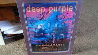 Deep Purple Autograph Very Limited Signed Paramount Theatre Poster 2004