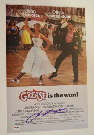 John Travolta Signed Autographed Grease 11x17 Movie Poster Photo Psa/dna