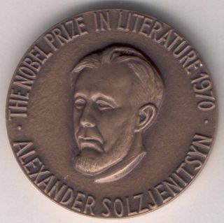 Table Medal Aa32 A Solzjenitsyn Nobel Prize Literature 1970 Bronze 45mm Numbered