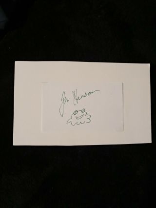 Jim Henson Signed / Autographed Index Card W/ Kermit &
