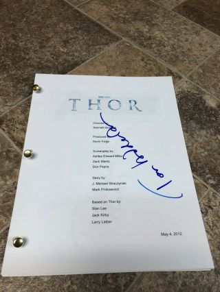 Tom Hiddleston Thor Loki Signed Autographed Full Movie Script Marvel