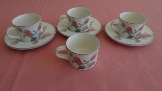 Mikasa Silk Flowers Demitasse Cups Saucers Set / 3 Expresso Coffee,  1 Cup Rare