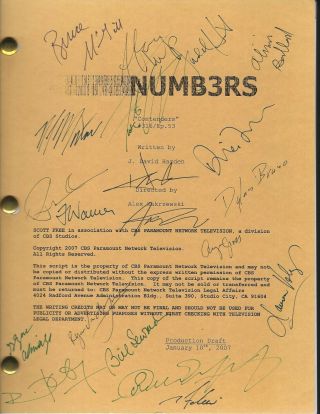 Authentic Numb3rs Signed Script Judd Hirsch Rob Morrow David Krumholtz