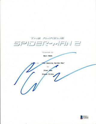 Andrew Garfield Signed Autograph The Spider - Man 2 Script Beckett Bas