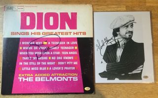 Dion & The Belmonts Signed Dion Dimucci - Greatest Hits Album & Photo Authentic
