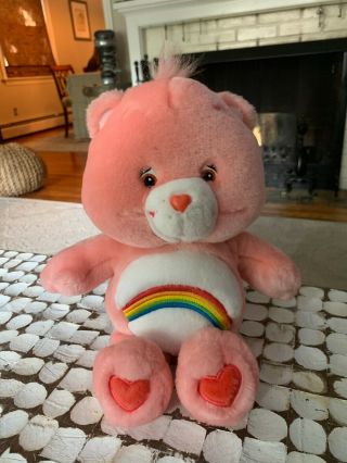 Care Bears Cheer Bear Pink Rainbow Talking Stuffed Plush Doll 2004 Cute 13 "