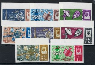 Qatar 1965 I.  T.  U.  Centenary Imperf Set And Min Sheet Hinged