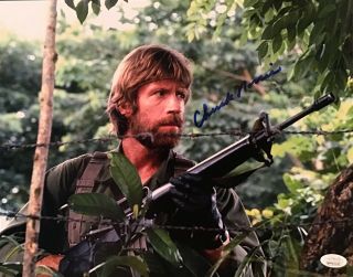 Chuck Norris Missing In Action Signed 11x14 Jsa Witnessed