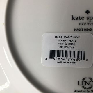 Kate Spade Lenox Nags Head Navy Salad Plates Set of 4 White Blue Dishes 3