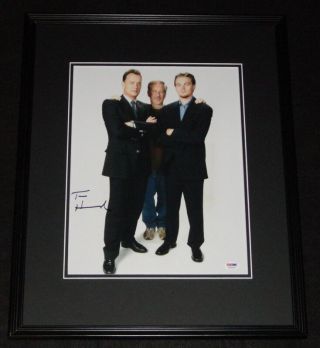 Tom Hanks Signed Framed 11x14 Photo Psa/dna W/ Spielberg & Dicaprio
