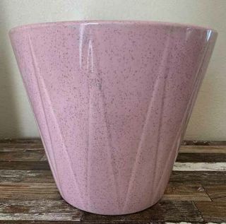 Vintage Bauer Pottery Pinnacle Flower Pot Planter 8 " Pink Speckled