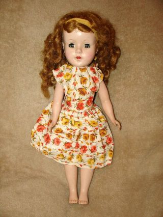 Vtg Pretty 15 " Sweet Sue Doll,  American Character,  1950s With Home Made Dress